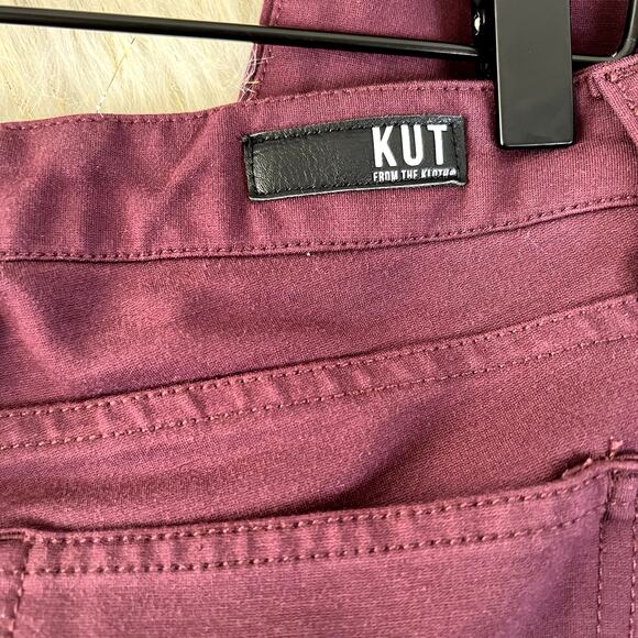 Kut from the Kloth Womens Maroon Jeggings Skinny Jeans Stretch Pockets Sz 4 - Picture 7 of 11